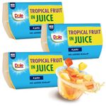 Dole Tropical Fruit In Juice 3 x 4 Packs of Assorted Fruits, Healthy Snack, No Added Sugar Fruit Cocktail Bowls, Perfect for Breakfast & Dessert or Adding to Recipes