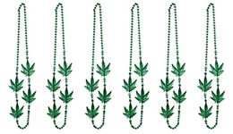 Beistle 59915, 6 Piece Weed Beads, 40" (Green)