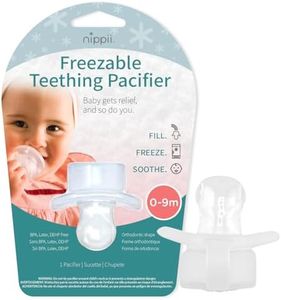 Nippii Freezable Orthodontic Pacifier for Teething Relief - BPA Free, Leak Proof, One Piece Silicone Design, Easy to Clean - Cooling Teether for Babies 0-9 Months, for Boys and Girls - Made in USA.