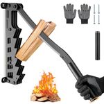 Pro Kindling Splitter Wall Mounted, Log Splitter Firewood Manual Wood Splitter, Heavy Duty Kindling Splitter with Ergonomic Handle, Ideal for Firewood, Robust Steel Design