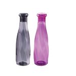 Attro Helix Plastic Unbreakable Fridge 1000ml Water Bottle for Office, Sports, School, Travelling, Gym, Yoga-BPA And Leak Free, Assorted - Set of 2