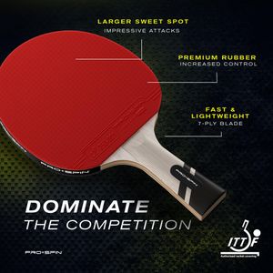 PRO-SPIN Carbon Table Tennis Bat – Red Paddle