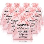 AnyDesign 10Pcs Wedding Hangover Kit Bags Pink Bachelorette Party Favor Hangover Kit Bags Large Drawstring Gift Wrap Bags Survival Recovery Kit Bags for Wedding Bridal Shower Party Favors, 6 x 8 Inch