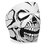 Hot Leathers Skull Neoprene Face Mask (Black/White)