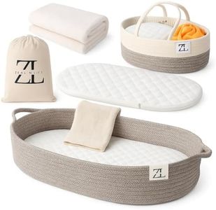 ZEAL'N LIFE Baby Changing Basket with Diapers Basket, Blanket & Changing Basket for Dresser, Potable Changing, Baby Changing Pad, Changing Pad for Dresser, Moses Basket for Newborns