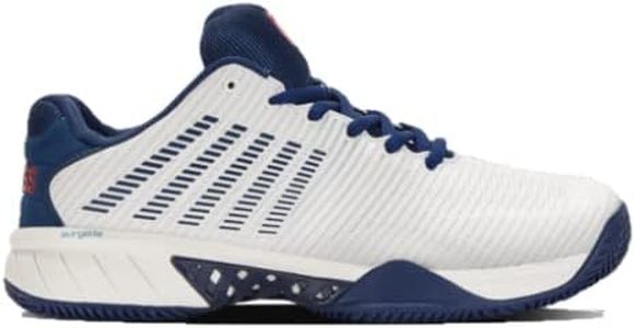 K-Swiss Men's Hypercourt Express 2 HB Tennis Shoe, Blanc De Blanc/Blue Opal/Lollipop, 9 M