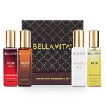 Bella Vita Luxury OUD Experience Eau De Parfum Gift Set 4 x 20ml for Men & Women, Premium Long Lasting EDP Perfume, Oudh Fragrance Scent