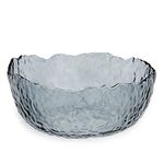 TOSSOW Glass Salad Bowl Irregular Shape Serving Bowls, 25 oz Pyrex Mixing Bowls for Kitchen Prep, Fruit, Snack, Dessert, and Candy Dishes or Nut Bowls(Grey)