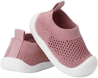 Charrost Baby Walking Shoes Toddler Girl Boy Breathable Summer Sneakers Infant Lightweight Slip on Wide Toe First Walkers Shoes Non-Slip Tennis Shoes Indoors Outdoors