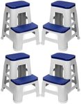 SKYGLAMOUR 2 Step Plastic Multi-Purpose Step Stool for Kitchen | Office&Home Use with Weight Bearing Capacity of 120 Kg |2 Step Stool for Home| Color: Blue; Pack of 4