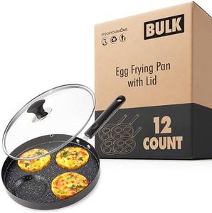 Modern Innovations 4 Cup Nonstick Egg Frying Pan with Lid Omelette and Mini Pancake Pan for Gas and Electric Stovetop Breakfast Maker 12 Pack