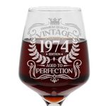 Always Looking Good 50th Birthday Gift Vintage 1974 Aged to Perfection Engraved Large Wine Glass Present for 50 Year Old Etched 400ml Wine Glass