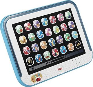 Fisher-Price Laugh & Learn Smart Stages Tablet Blue, interactive pretend computer musical learning toy for infants and toddlers