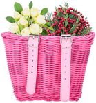 Steady Doggie Pink Bike Basket - Front Bike Baskets - Bicycle Basket - Easy Installation - Woven Basket - Woven Polypropylene - Durable and Anti-Fade - UV Protected