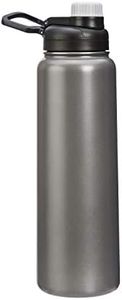 Amazon Basics Stainless Steel Insulated Water Bottle With Spout Lid, 890mL, Gray