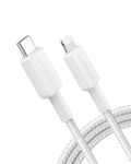 Anker MFi Certified Type C to Lightning Cable 100W, Braided 3ft White, Super Fast iPhone Charging Cable (50% Charge in 30 mins), Data Sync Compatibility & Power Delivery (PD)