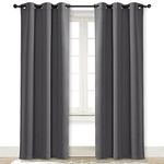 NICETOWN Gray Curtain Blackout Drape Panel 3 Pass Microfiber Noise Reducing Thermal Insulated Window Drapery with Grommet (Single Panel, 42 x 84 inch, Grey)