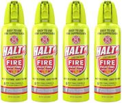 HALT! Fire Fighting Foam Spray – Non-Toxic, PFAS Free, Easy to Use, Store, and Find in Emergency – Compact & Portable – Ideal for Home, Kitchen, Apartment, Car, BBQ, Tailgate – Made in USA (4-Pack)
