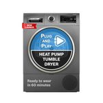 Bosch 9 kg Front Load Fully-Automatic Heat Pump Tumble Dryer, 100% Drying, 5 Drying Options, Reduces 99.9% Allergens, Ready-to-Wear, Cast Iron Grey, WQG2420RIN (2026 Model)