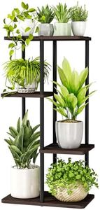 Bamworld Plant Stand Indoor Small Metal Plant Shelf Black Plant Holder 4 Tier 5 Potted for Multiple Plants Corner Plant Table for Patio Garden Balcony Living Room