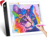 Guiseapue A4 Light Pad for Diamond Painting Accessories, Diamond Art Tools Tracing Light Box, Adjustable Brightness Light Board Light Table for Drawing Weeding Vinyl Stenciling,Tattoo,Sketching