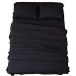 SONORO KATE Bed Sheet Set Super Soft Microfiber 1800 Thread Count Luxury Egyptian Sheets 18-Inch Deep Pocket Wrinkle and Hypoallergenic-4 Piece(King Black)