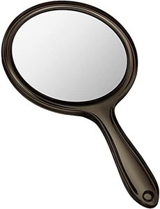 Jetec Hand Mirror Double Sided Handheld Mirror 1X/ 2X Magnifying Mirror with Handle Mirror Rounded Shape Makeup Mirror (Black)