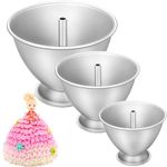 Maxcheck 3 Pcs Princess Dress Doll Cake Pan Non Stick Skirt Cake Baking Pan Doll Cake Mold Aluminum Mold Kit with Heating Core for Wedding Birthday Anniversary (5/6/8 Inch)