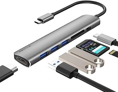 WALNEW USB C Hub, MacBook Pro USB C Adapter, 7-in-1 Type C Hub with 4K USB-C to HDMI, 3 USB 3.0 Ports, SD/TF Card Reader, 100W PD Dock for MacBook Pro/Air(Thunderbolt 3)/ Type C Devices