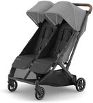 UPPAbaby MINU Duo Stroller | Greyson - Charcoal Mélange | Side-by-Side Lightweight Compact Double Buggy | from Birth to 22kg per Seat | Slim Doorway-Friendly Design | Baby Travel Stroller