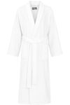 YAFA® Premium 100% Cotton Bathrobe for Women & Men – Hotel Quality Honeycomb Robe with Terry Lining, Shawl Collar, Belt & Pockets – One Size, White