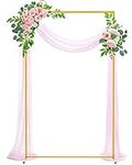 Wokceer Wedding Arch Backdrop Stand 6.6x4 FT Square Wedding Arches for Ceremony Gold Metal Balloon Arch Frame for Wedding Birthday Party Garden Arbor Anniversary Event Christmas Decor