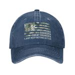 Funny Hat Dad Grandpa Great Grandpa I Just Keep Getting Hat for Women Dad Hat with Design Hat, Navy Blue-4, One size