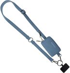 Save the Girls Clip & Go Vegan Phone Lanyard & Wristlet with Pouch, Denim