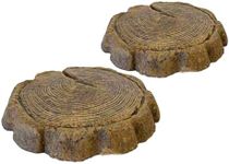 BestNest Athens Small Log Stepping Stones, Espresso, Pack of 2
