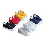 Kids Shoes Toddlers Canvas Sneakers Slip-on Tieless Canvas Shoes Breathable Causal Running Tennis Shoes for Boys Girls 7#1_Navy