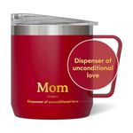 VAHDAM Mum Mug (300ml/ 10.1 Oz) Red Small Reusable Travel Mug | 18/8 Stainless Steel | Carry Hot & Cold Beverage | Eco-Friendly & Sustainable Tea & Coffee Mug | Gifts for Mum, Mum Gifts