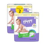 Bella Baby Happy diapers for baby | Breathable, Leakage Protection | Rash Free, Quick absorption layer for dry feeling | Wetness Indicator | Size Large upto (9-14 kg) | Pack of 2-80 Pcs Each