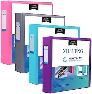 1.5 Inch 3 Ring Binder,Heavy Duty one Slant D Ring,Colorful Binder 4 Pack