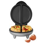 Progress WW EK5317NWW Maker, Non-Stick Dual Chambers, Cool-Touch Handles, Power/Ready Indicator Lights, Omelettes, Chicken, Desserts, Easy-Clean, 750 W, Aluminium, Grey