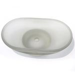 Pure Source India Soap Dish for Washroom Or Kitchen, Simply Place Where Want, No Need to Screw/Fitting, Made by Glass (5.25 Inch)