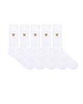 Lyle & Scott Mens 5 Pack Plain Tubular Sock White One Size