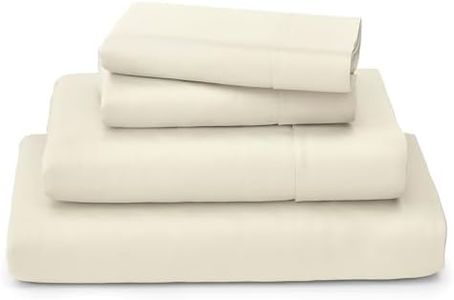Cosy House Collection Luxury Bamboo Sheets - Blend of Rayon Derived from Bamboo - Cooling & Breathable, Silky Soft, 16-Inch Deep Pockets - 4-Piece Bedding Set - King, Cream