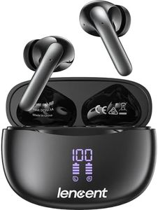 LENCENT Wireless Earbuds Bluetooth 5.3 Earphones, 30H Playtime Stereo IPX5 Waterproof Earphones, LED Power Display Cordless in-Ear Ear Buds, Built-in Mic Headset for iPhone Andriod Cell Phone Sports