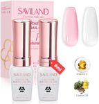 SAVILAND Builder Nail Gel: Clear Pink Gel Builder for Nail Thickening Castor Oil Vitamin E Extension Gel Strengthener Gel Builder in a Bottle LED Nail Lamp Cured Hard Gel Home Nail Care Repair