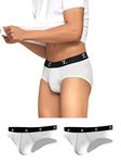 XYXX Men's Underwear Ace IntelliSoft Antimicrobial Micro Modal Brief Pack of 3 (White;White;White; L)