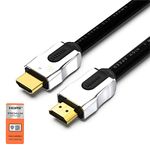 4K HDMI cable 12ft,Premium certified 28AWG UL CL3 rated 18Gbps high speed HDMI 2.0 cord,compatible with 4K 60Hz UHD 2160p 1080p ARC 3D HDR Ethernet HDCP 2.2 for Apple TV Xbox PS3 PS4 Blue-ray player.