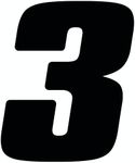 Dirt Digits DD53B-3 Black 5.5" High-Gloss Precision Die Cut Vinyl Number 3, 3 Pack