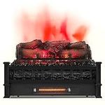 ORALNER Electric Fireplace Insert Logs, 20-Inch Infrared Quartz Fake Fireplace Heater, Realistic Birchwood Logs, Adjustable Temperature, Overheat Protection, 1500W, Black