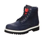 Hilfiger Denim Men's Iconic Tommy Jeans Suede Boot Combat, Blue (Ink 006), 10 UK